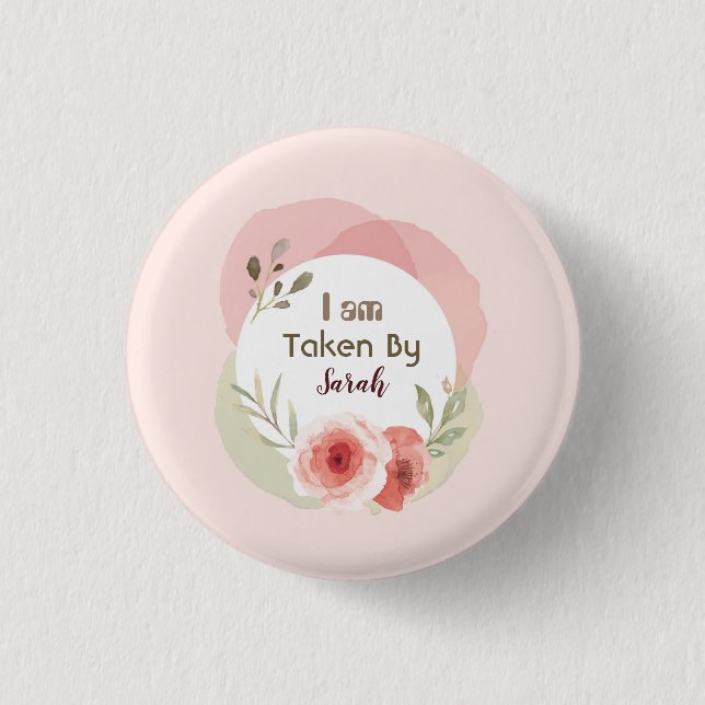 Custom Marriage Proposal White, Pick 1 Inch Round Button (Front)