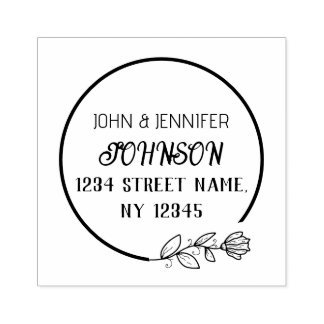 Custom Married Couple Return Address Rubber Stamp
