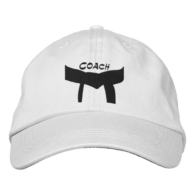 Custom Martial Arts Black Belt Coach Embroidered Hat (Front)
