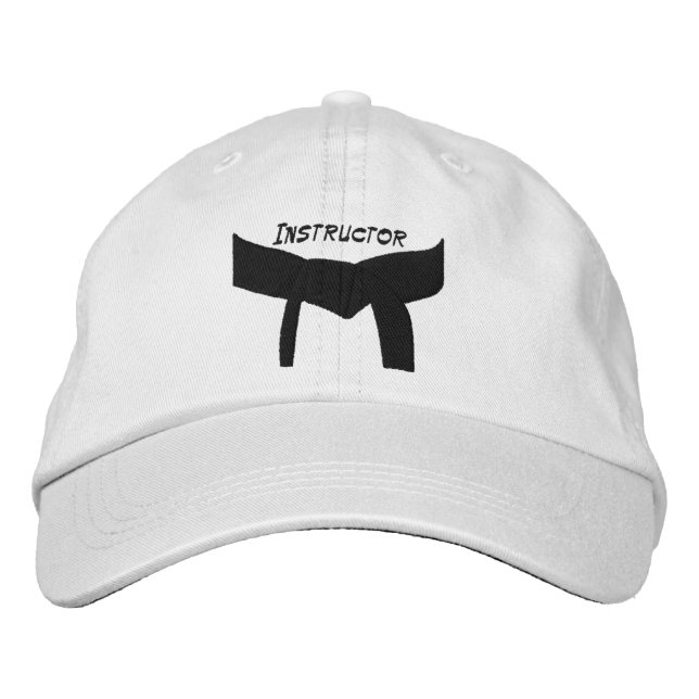 Custom Martial Arts Black Belt Instructor Embroidered Hat (Front)