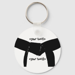 Custom Martial Arts Black Belt Keychain