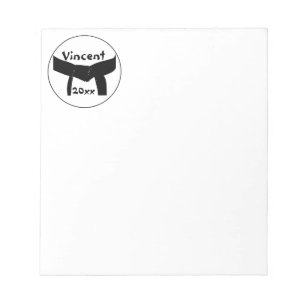 Custom Martial Arts Black Belt Notepad