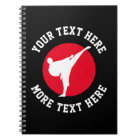 Custom martial arts karate kick silhouette lined