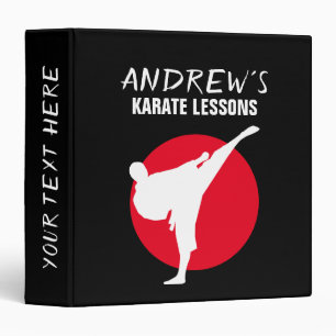 Custom martial arts karate lessons binder
