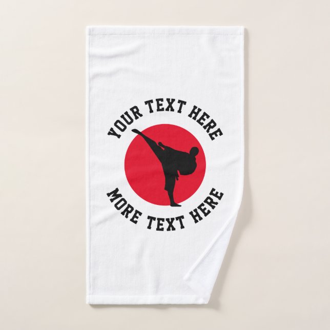Custom martial arts karate school logo hand towel (Hand Towel)