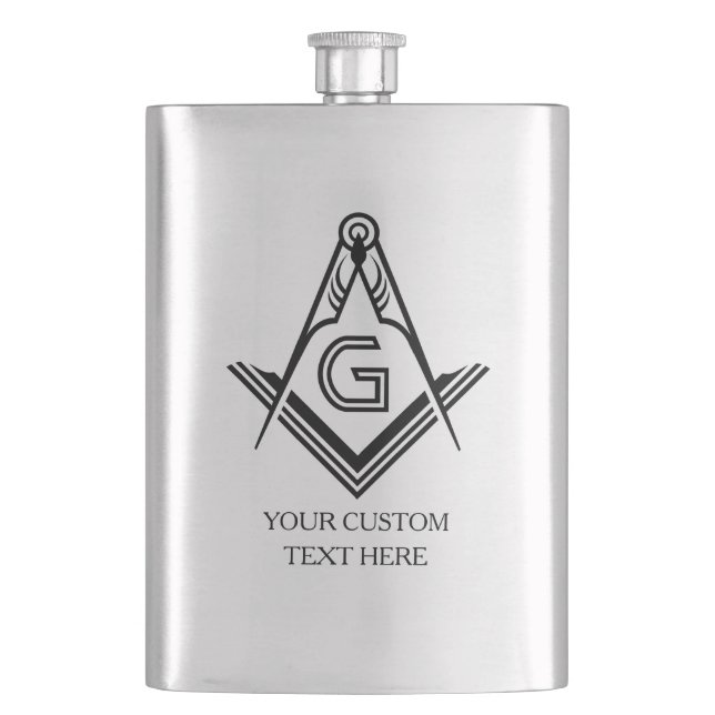 Custom Masonic Gifts | Freemason Gift Ideas Hip Flask (Front)