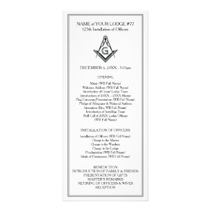 Custom Masonic Rack Cards   Officer Installation