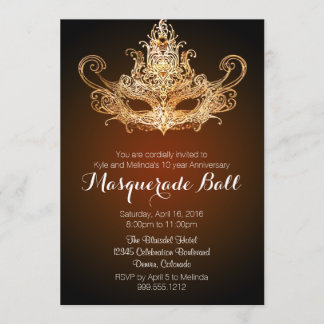Custom Masquerade Ball Anniversary Invitations