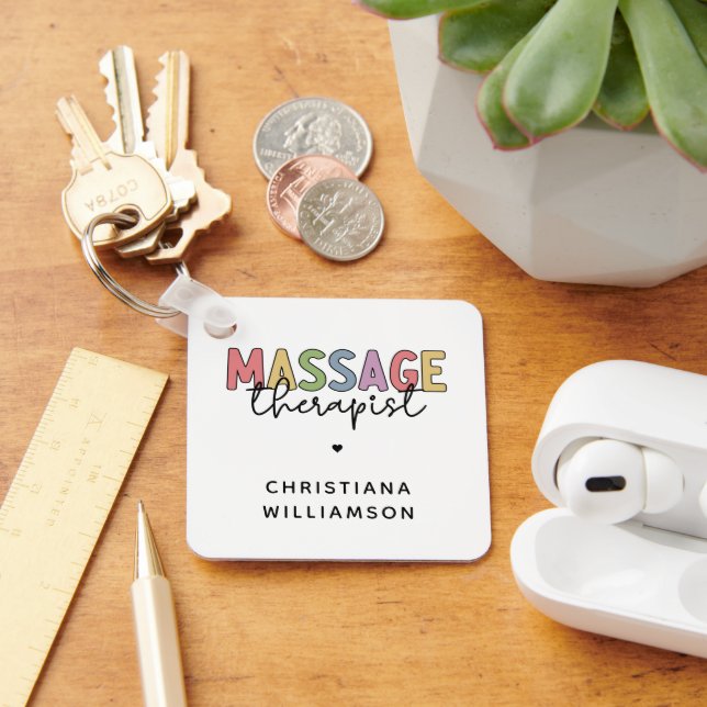 Custom Massage Therapist | Massage Therapy Gifts Keychain (Desk)
