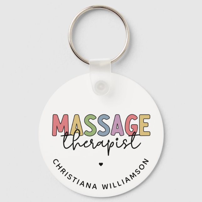 Custom Massage Therapist | Massage Therapy Gifts Keychain (Front)