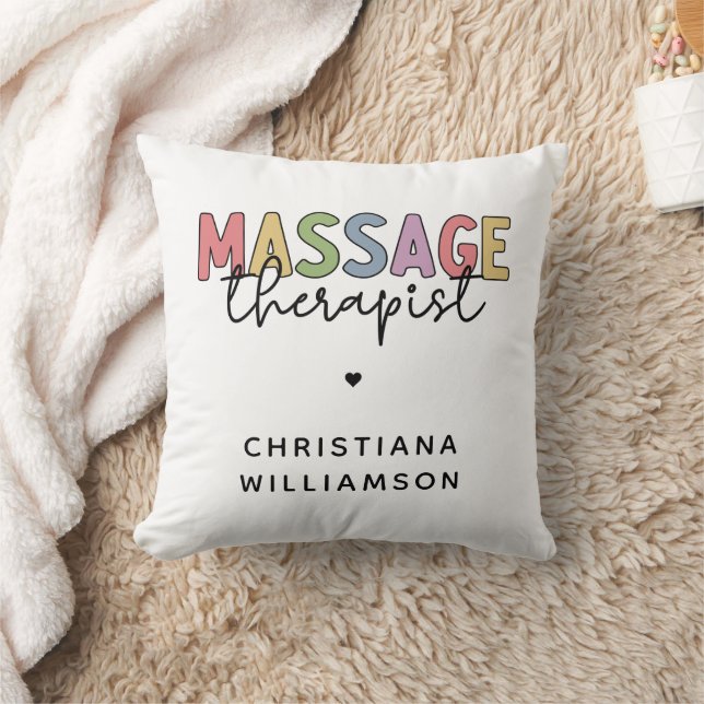 Custom Massage Therapist | Massage Therapy Gifts Throw Pillow (Blanket)