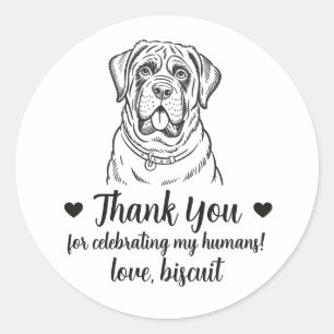 Custom Mastiff Dog Wedding Favour Stickers
