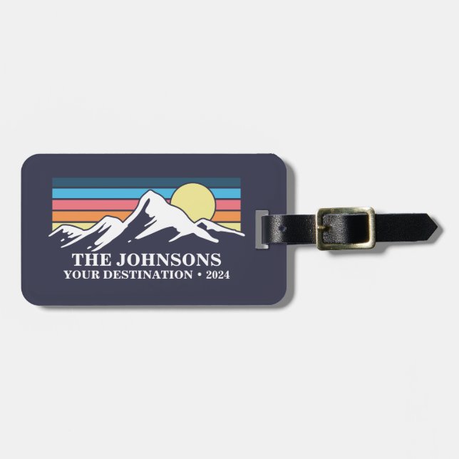 Custom Matching Family Vacation Camping Group   Luggage Tag (Front Horizontal)