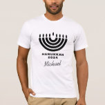 Custom Matching Hanukkah 2024 Menorah Minimalist T-Shirt<br><div class="desc">Custom T-shirt for your whole family and friends - enter the names you want to see on each Tee to create cute matching set!</div>