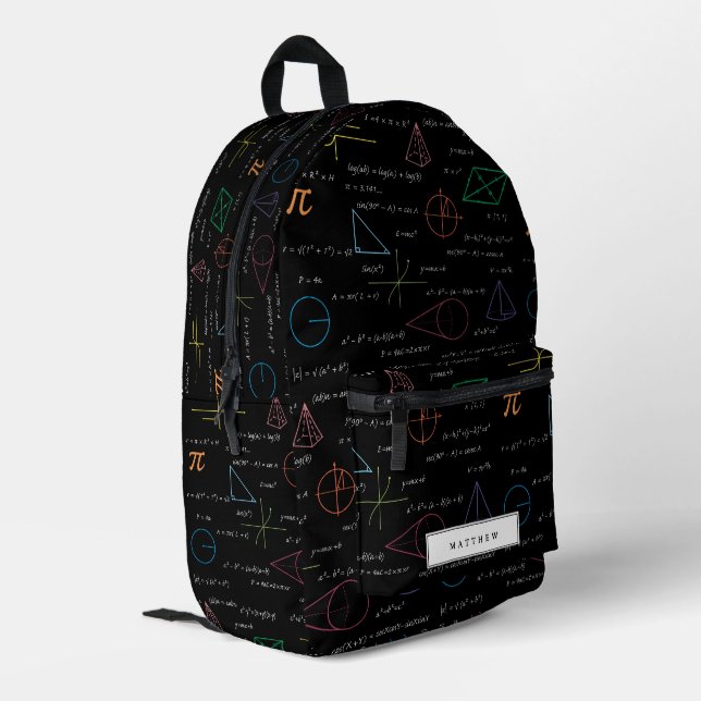Custom Mathematics Equation Math Formulas School Printed Backpack (Back Corner Left)