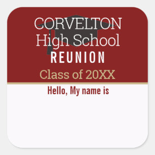 Custom Matte Class Reunion Name tag Sticker