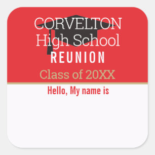 Custom Matte Class Reunion Name tag Sticker