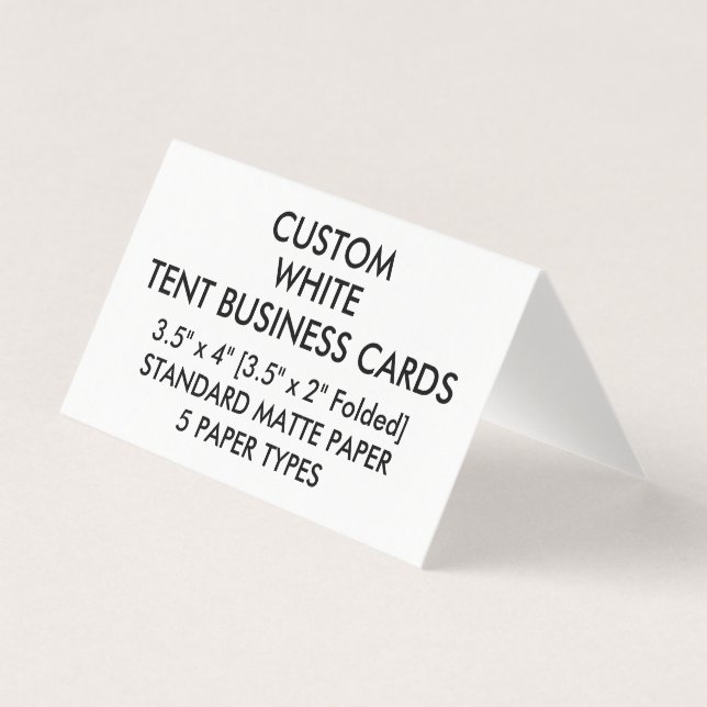 Custom MATTE Tent Folded Business Cards 3.5" x 2" (Front)