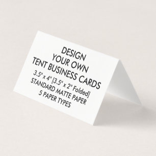 Custom MATTE Tent Folded Business Cards 3.5" x 2"