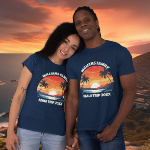 Custom Maui Trip Cool Sunrise Palm Trees T-Shirt