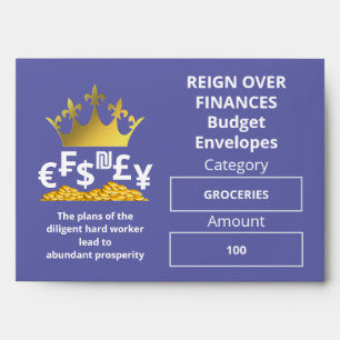 Custom MAUVE Christian Budget Cash Envelope