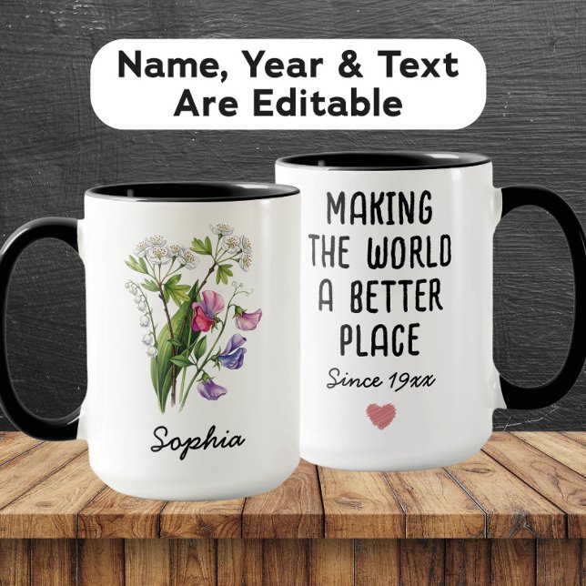 Custom May Birth Flower - Personalized Name Mug (Creator Uploaded)