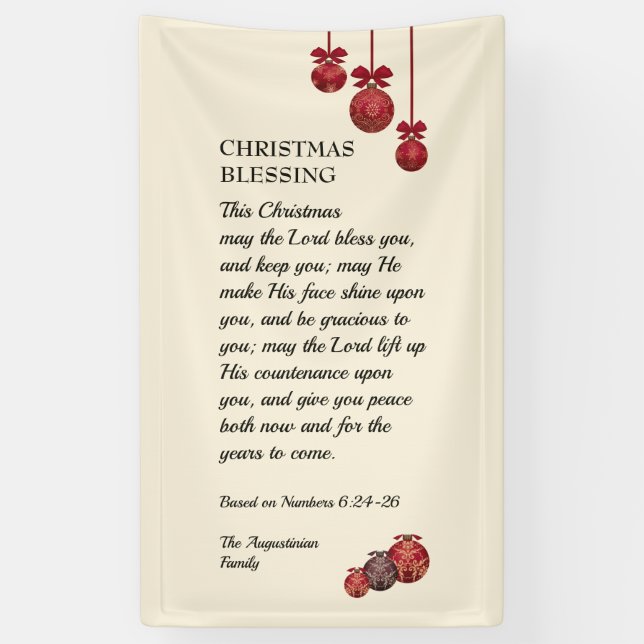 Custom MAY THE LORD BLESS YOU Christmas Banner (Vertical)