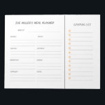 Custom Meal Planner and grocery list Notepad<br><div class="desc">Simple, modern Personalized meal planner notepad with grocery list.</div>