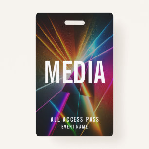Custom Media Event Staff All Access Pass QR Code Badge