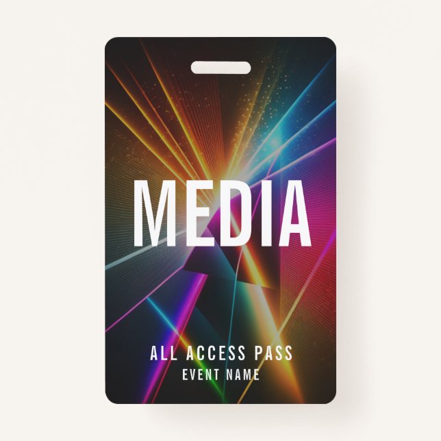 Custom Media Event Staff All Access Pass QR Code Badge (Front)