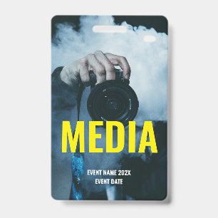Custom Media Full Access Concert Festival Yellow Badge