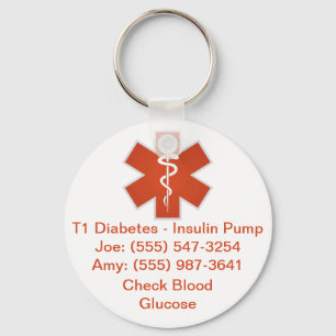 Custom Medical Alert Keychain Orange