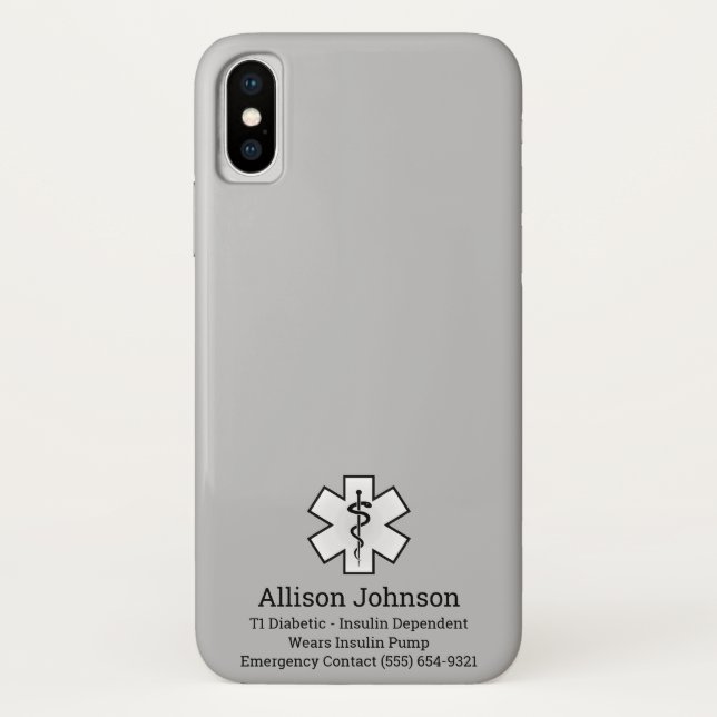 Custom Medical Alert Phone Case (Back)