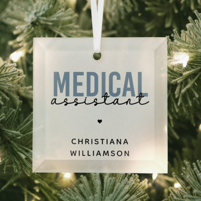 Custom Medical Assistant MA | Clinical Assistant Glass Ornament (Insitu)