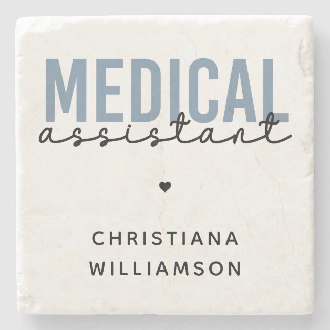 Custom Medical Assistant MA | Clinical Assistant Stone Coaster (Front)