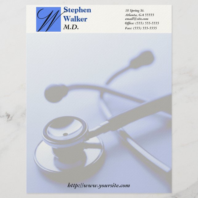 Custom Medical Doctor Stationary Letterhead (Front)