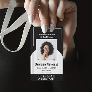 Custom Medical Employee Photo ID Black Badge