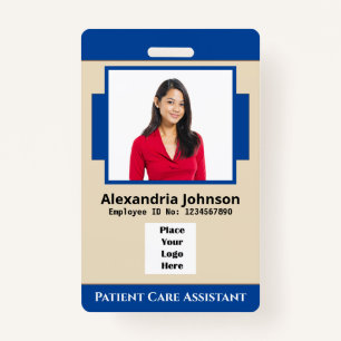 Custom Medical Employee Photo Logo Bar Code Card Badge