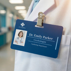 Custom Medical ID Badge Template   Doctor & Lab 