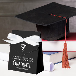 Custom Medical School Black White Graduation Party Favor Box
