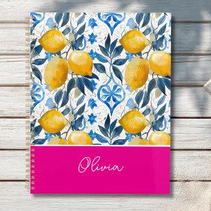 Custom Mediterranean Lemon Pattern Planner