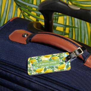 Custom Mediterranean Summer Lemon Fruit Pattern Luggage Tag