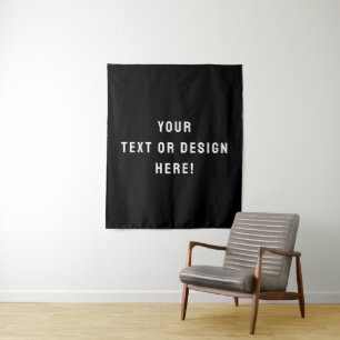 Custom Medium Tapestry – Black & Personalized