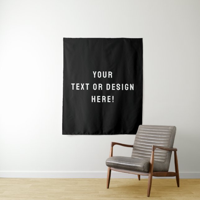 Custom Medium Tapestry – Black & Personalized (In Situ)