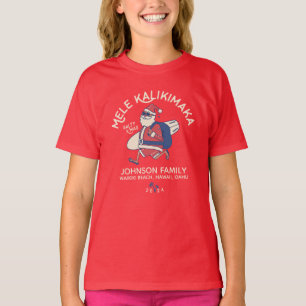 Custom Mele Kalikimaka Santa Hawaiian Christmas  T-Shirt