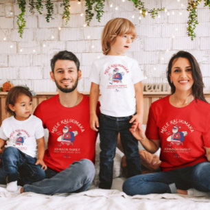 Custom Mele Kalikimaka Santa Hawaiian Christmas  T-Shirt