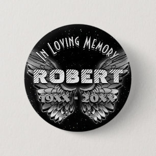 Custom Memorial Angel Wings 2 Inch Round Button