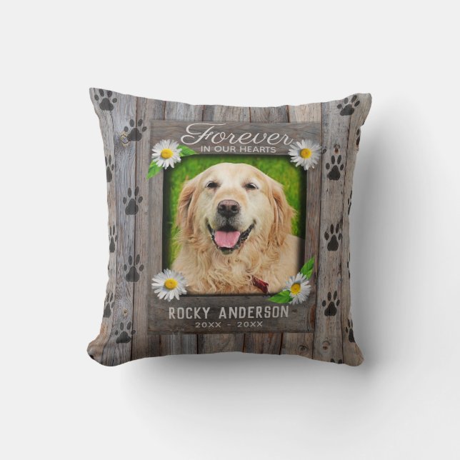 Custom Memorial for a Dog Throw Pillow (Front)