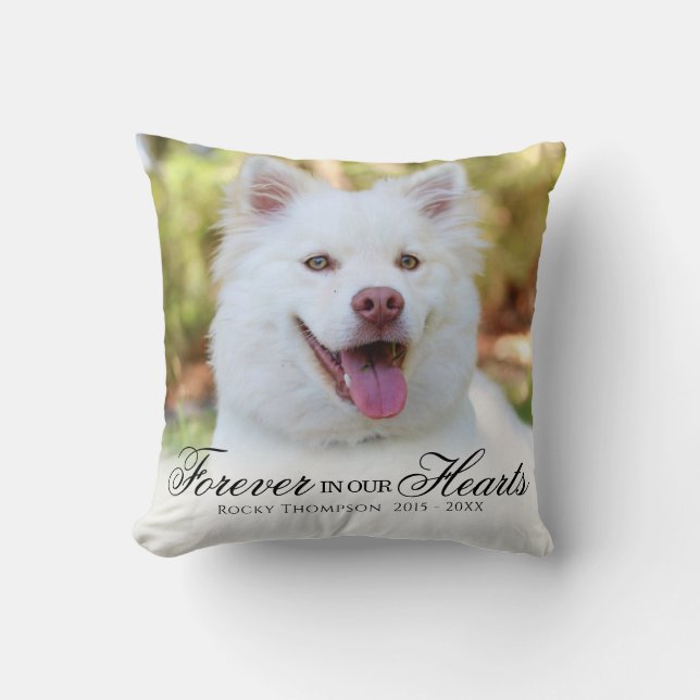 Custom Memorial for a Dog Throw Pillow (Front)