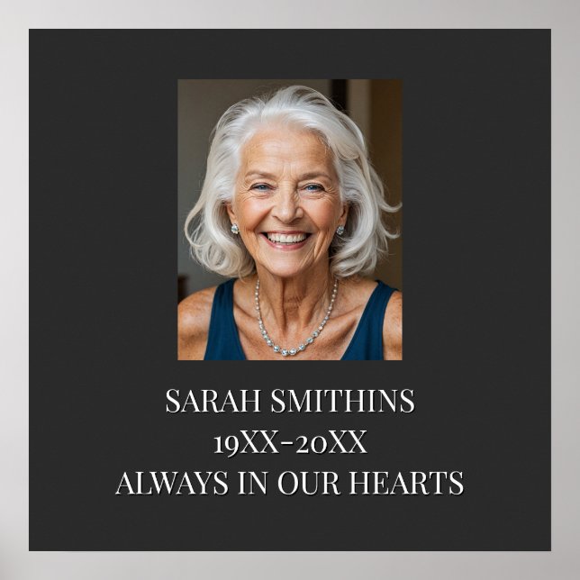 custom Memorial funeral memory Poster (Front)